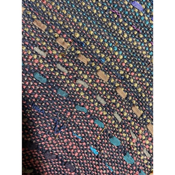 B. Jane Doub Handwoven Jacket Large Multicolor Art to Wear Fiber Knit Button - Picture 12 of 15